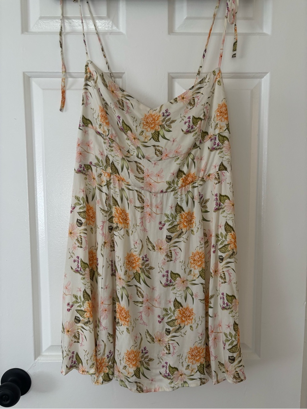 Shore Floral Mini Dress - Smocked Back - Cottagecore Romantic - Size L - NWT